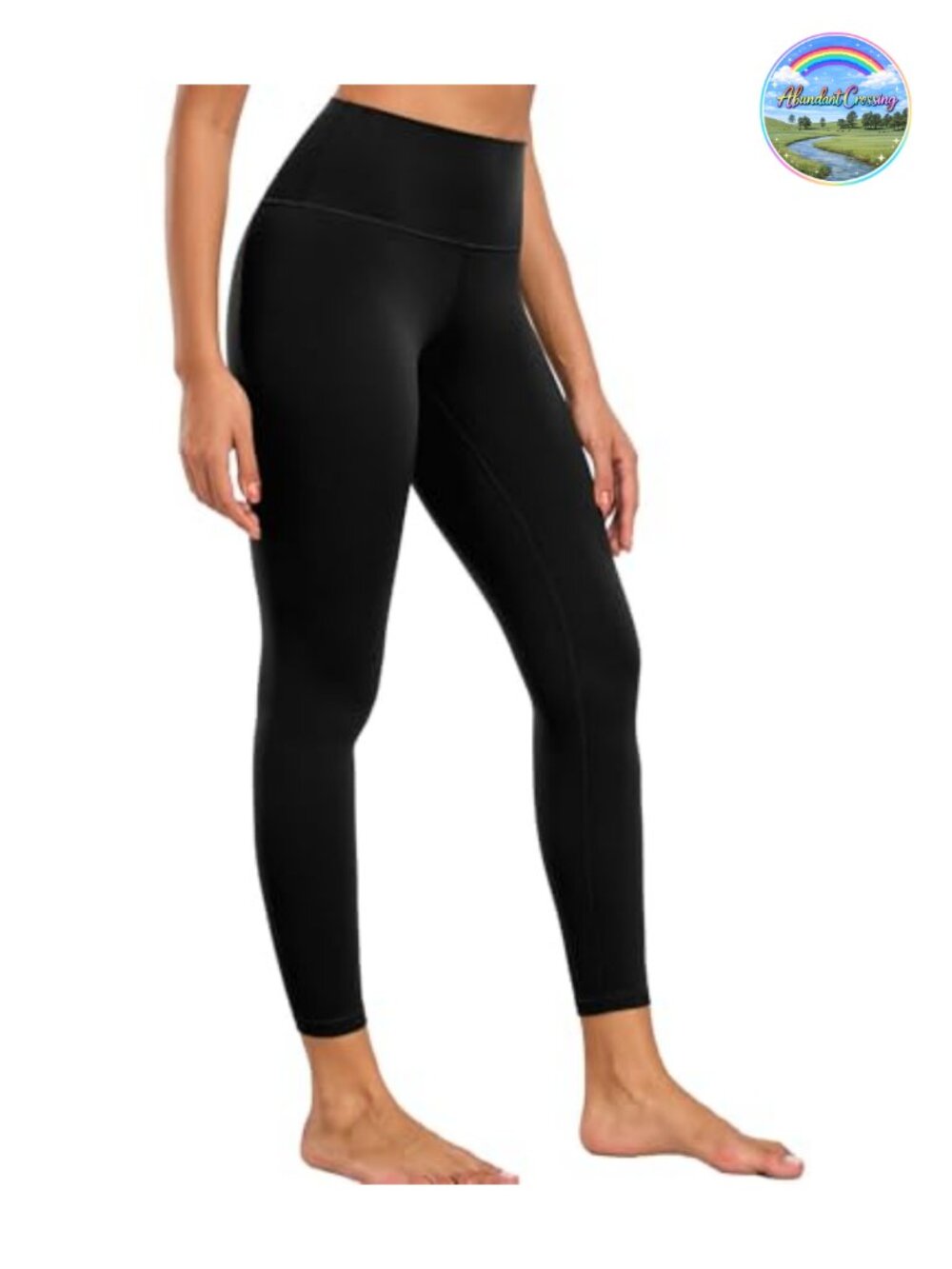 High Waisted Soft Yoga Leggings Ankle Length Tummy Control